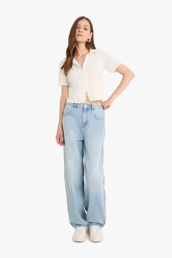 Cool Fitted Textured Short Sleeve Shirt Main Image