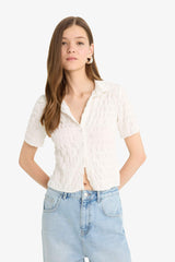 Cool Fitted Textured Short Sleeve Shirt