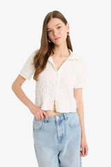 Cool Fitted Textured Short Sleeve Shirt