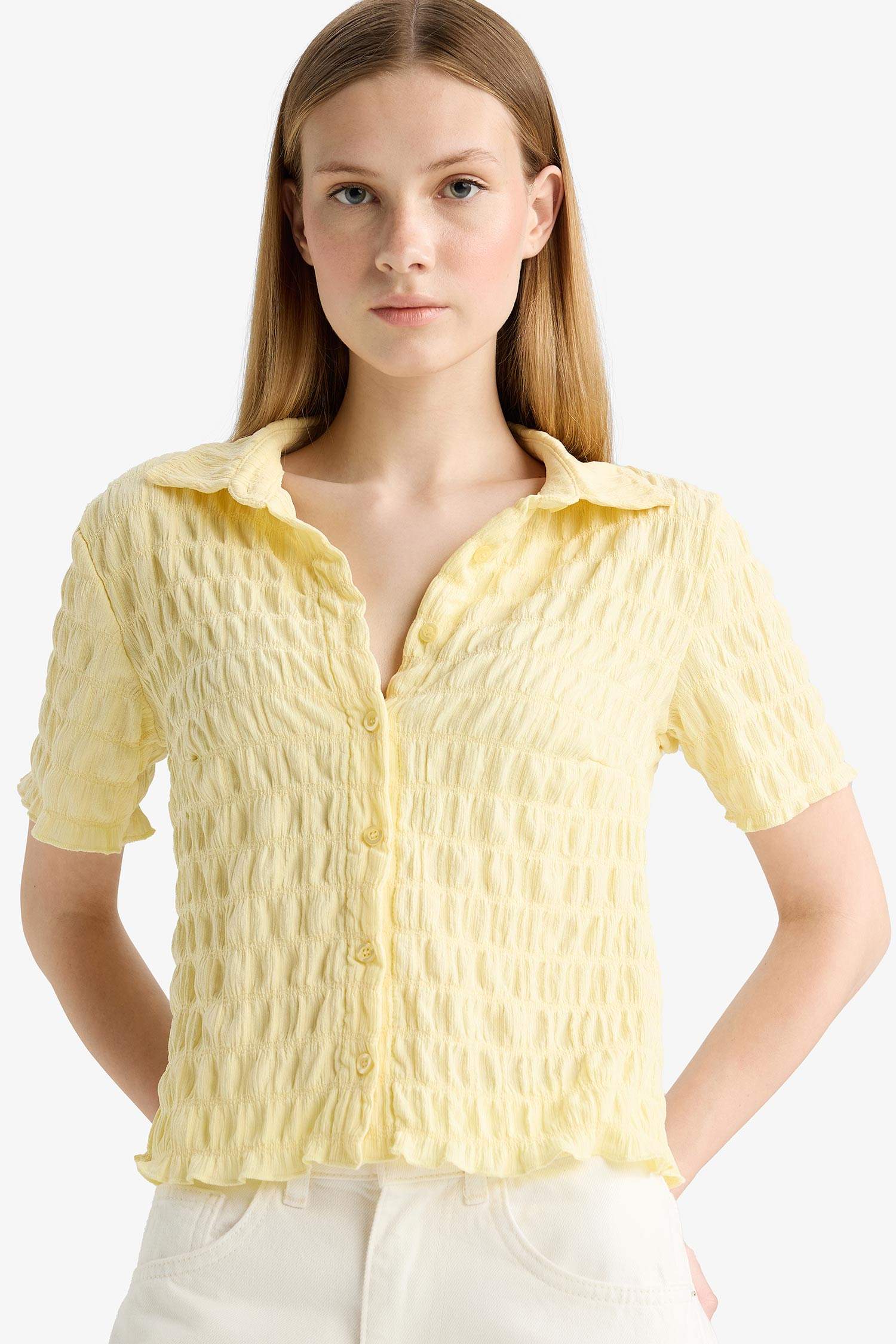 Cool Fitted Textured Short Sleeve Shirt