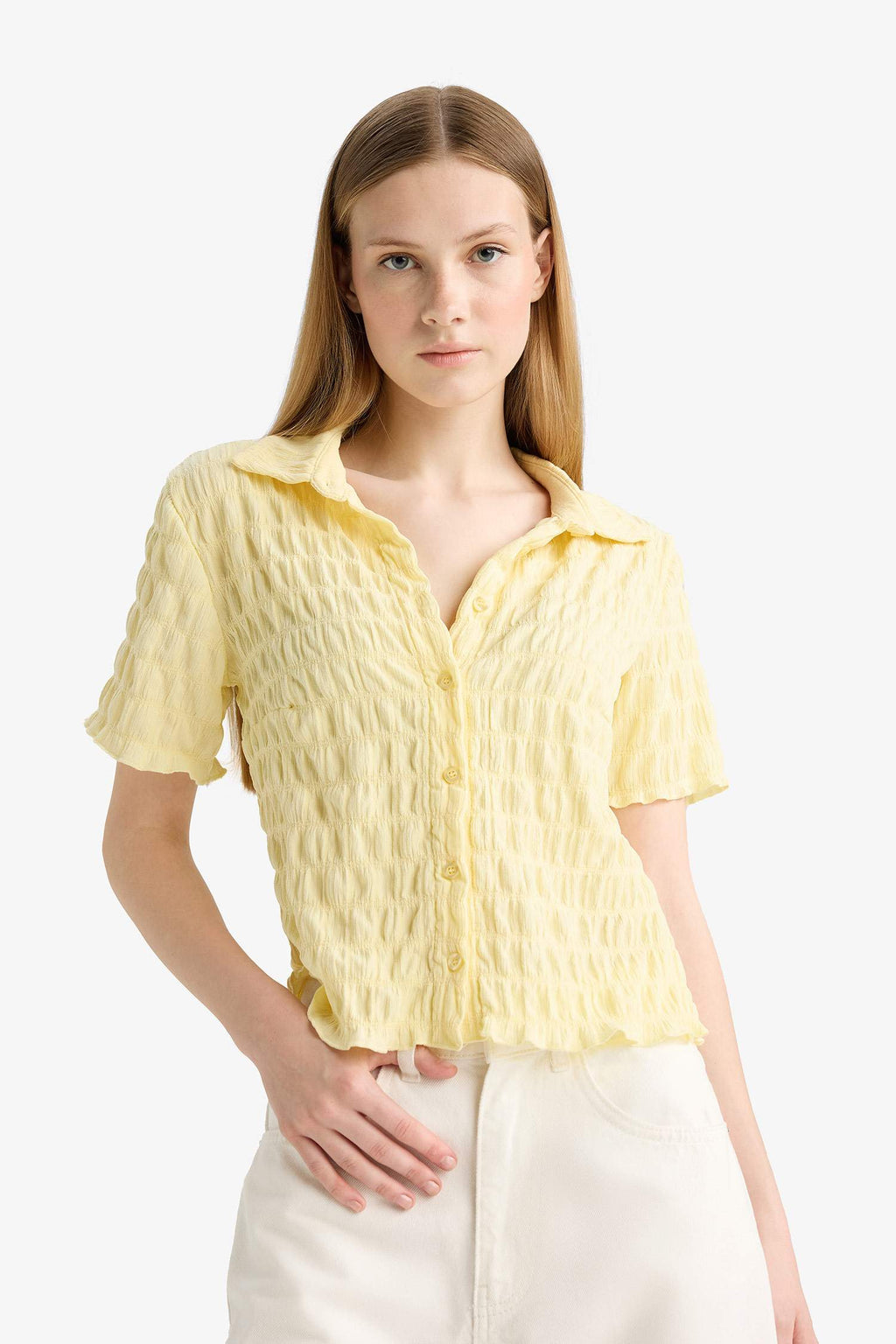 Cool Fitted Textured Short Sleeve Shirt