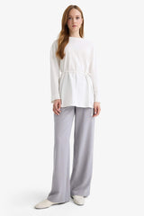 Loose Fit Crew Neck Long Sleeve Tunic