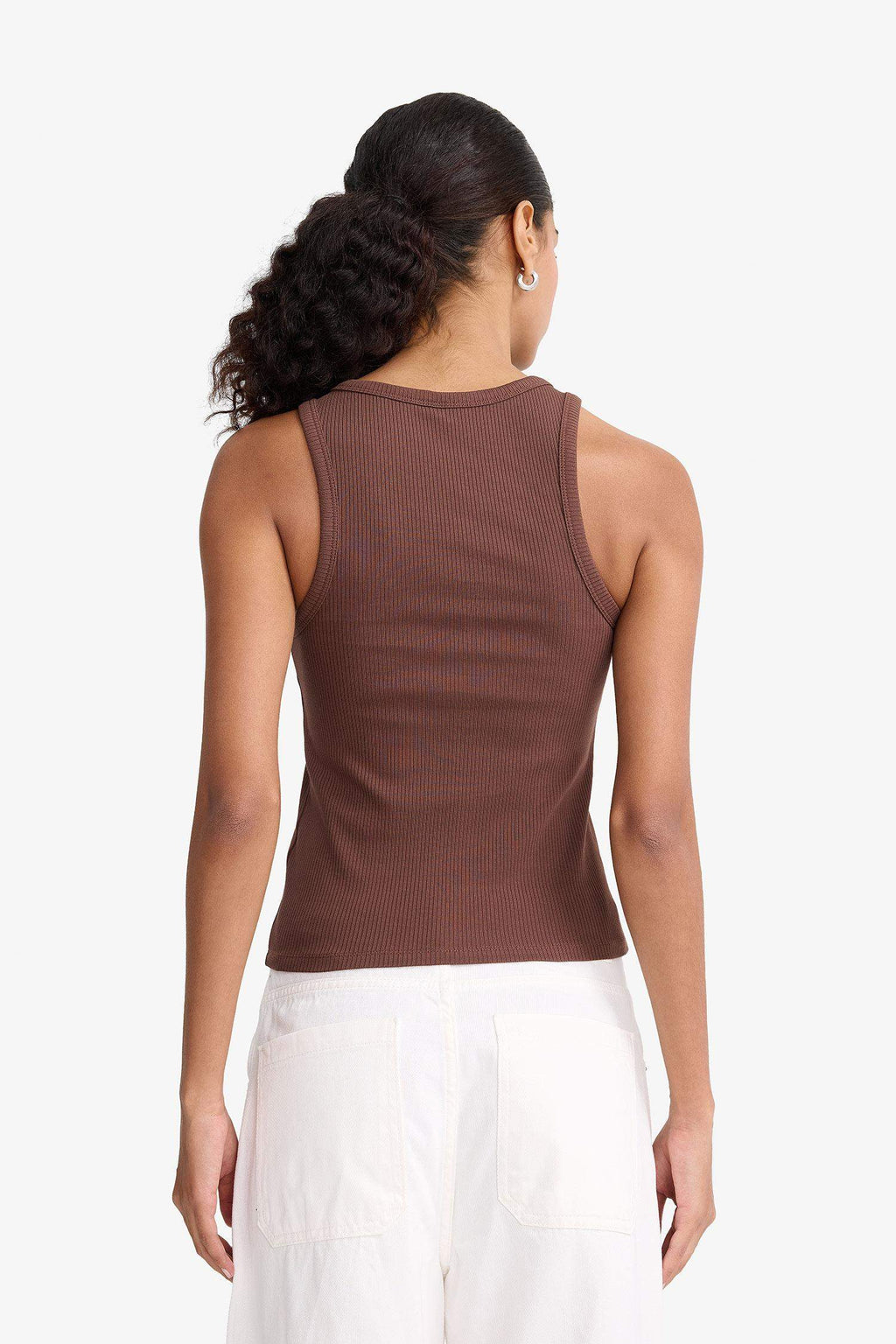 Slim Fit Slim Cut Crew Neck Ribbed Camisole Undershirt