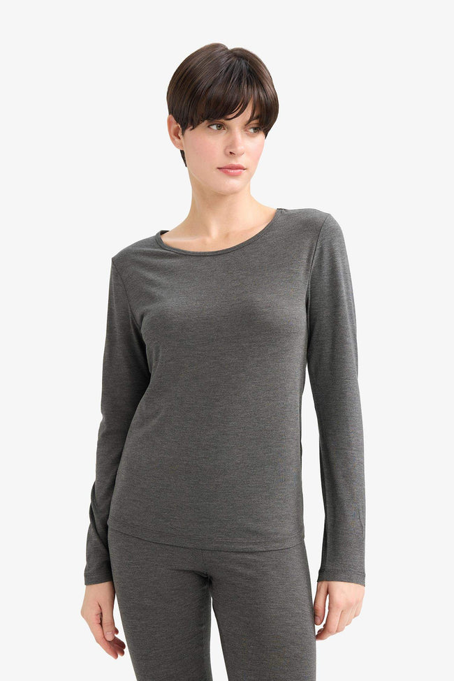 Crew Neck Long Sleeve Top Hover Image