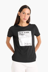 Regular Fit Crew Neck Printed T-Shirt