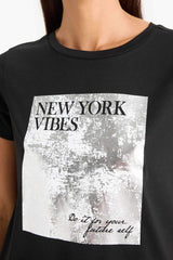 Regular Fit Crew Neck Printed T-Shirt