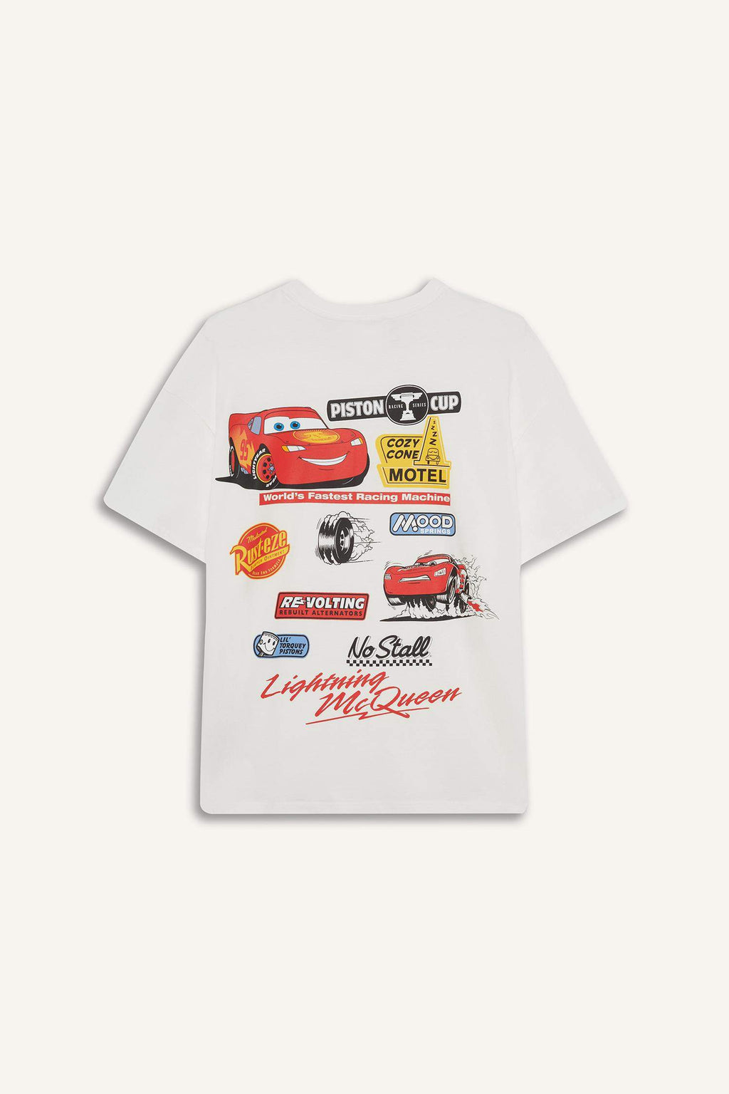 Cars Oversize Fit Printed Short Sleeve T-Shirt