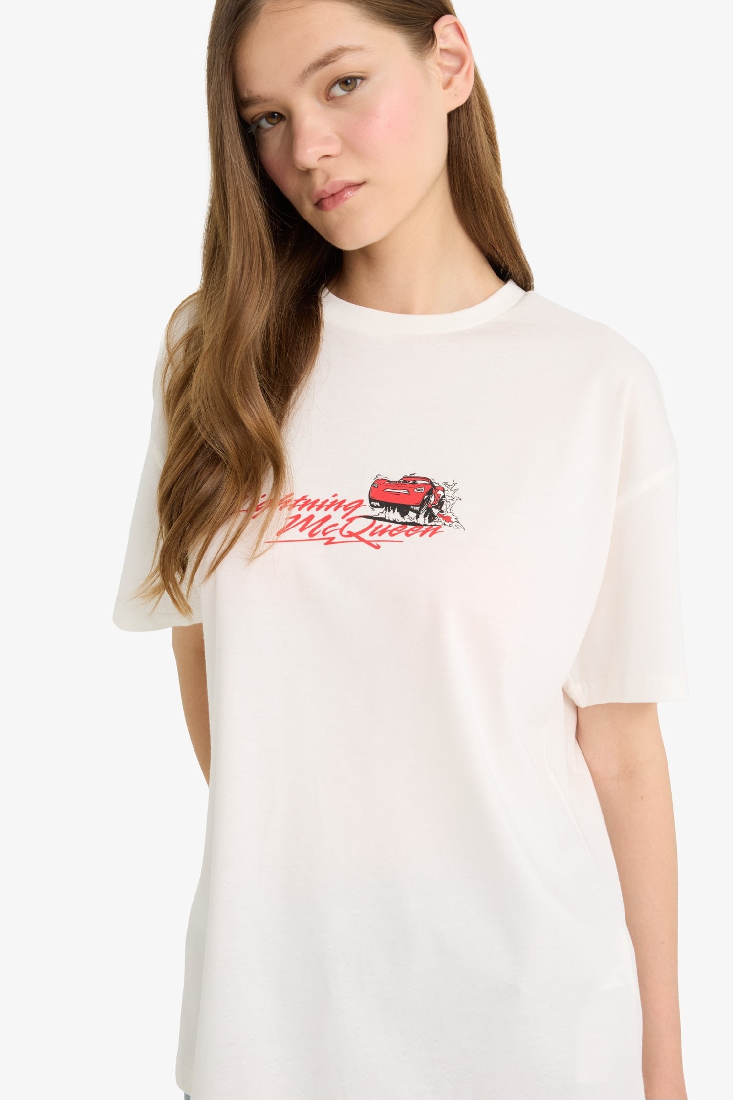 Cars Oversize Fit Printed Short Sleeve T-Shirt