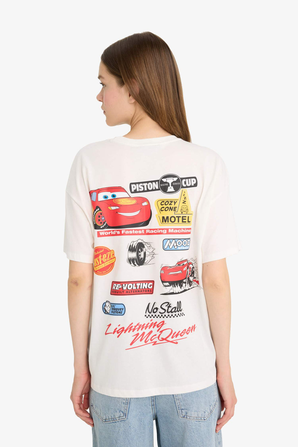 Cars Oversize Fit Printed Short Sleeve T-Shirt