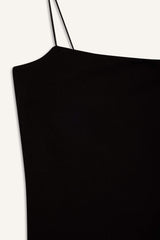 Fitted Square Neck Basic Plain Strappy Tank Top