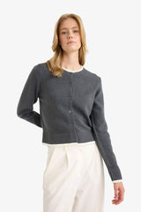 Regular Fit Crew Neck Knitwear Cardigan