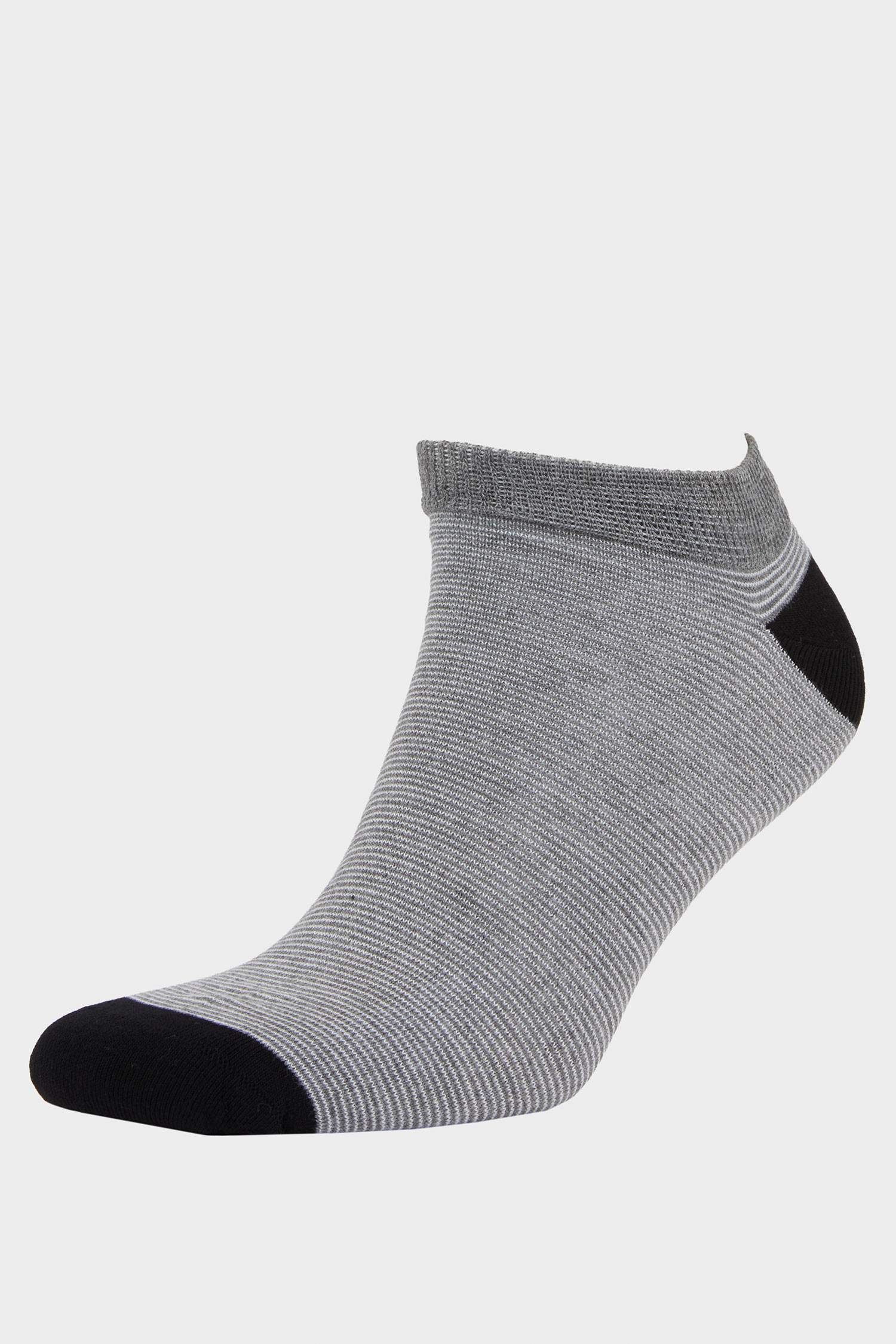 Men Striped Seamless 5-Pack Bamboo Ankle Socks