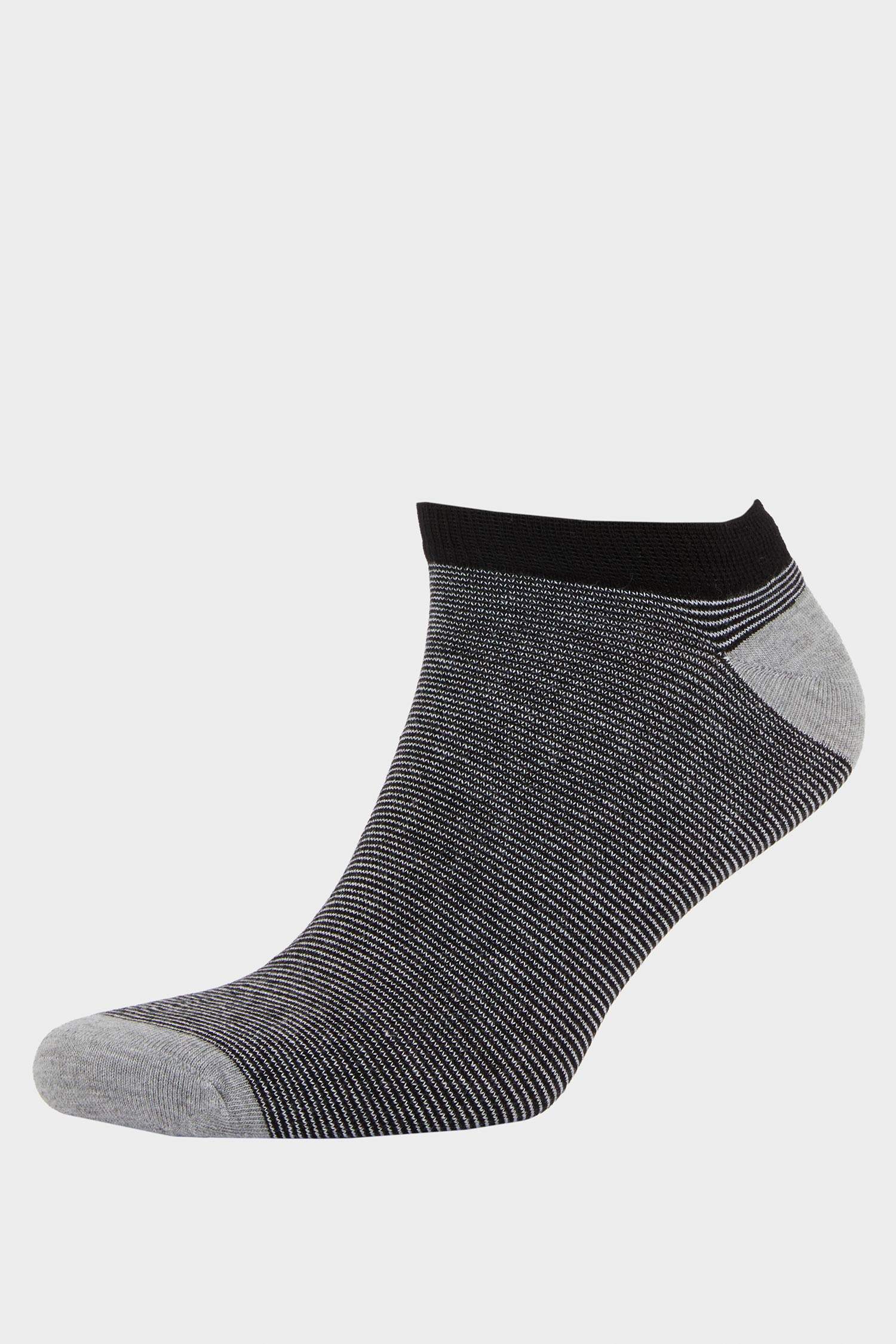 Men Striped Seamless 5-Pack Bamboo Ankle Socks