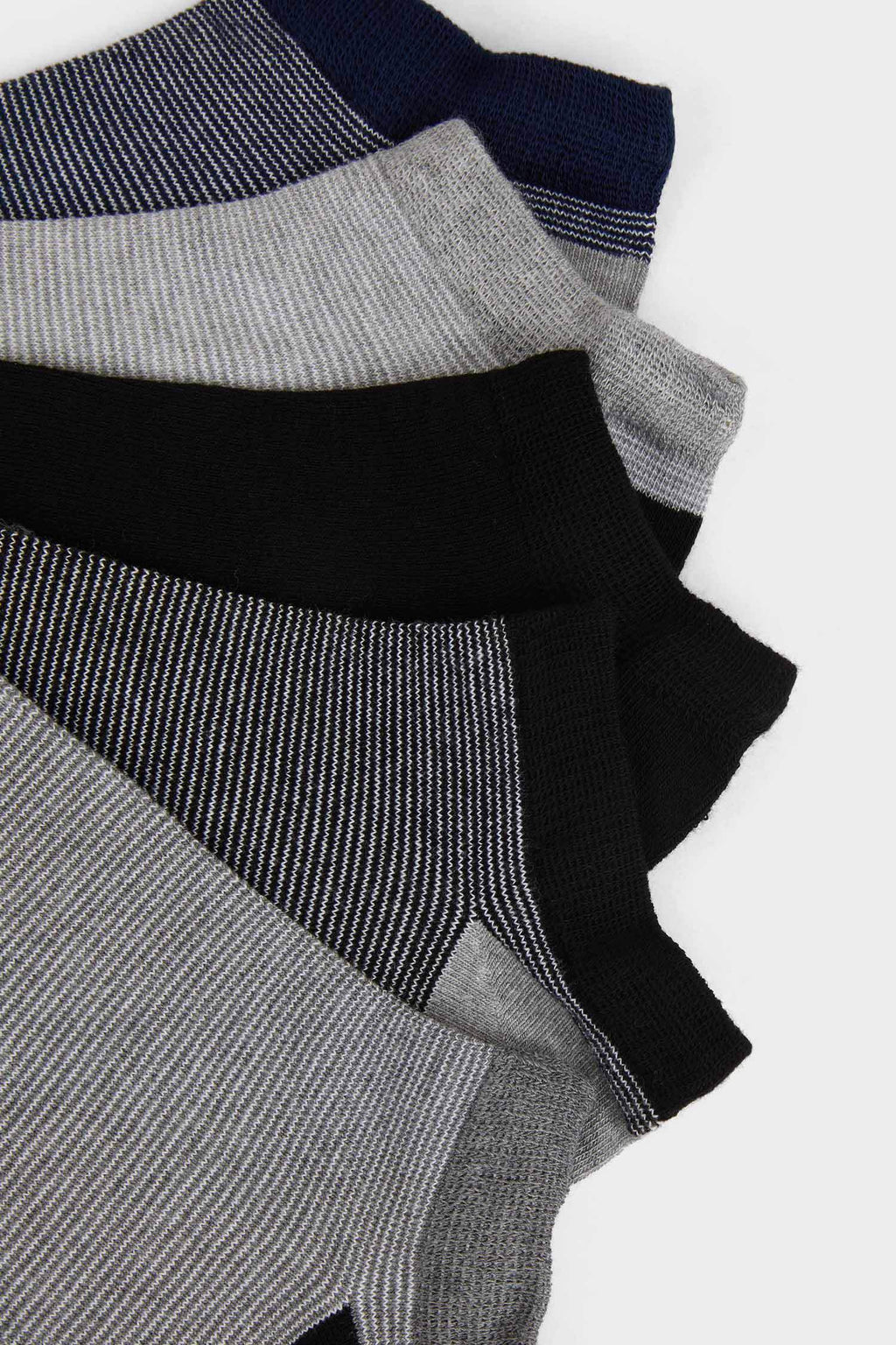 Men Striped Seamless 5-Pack Bamboo Ankle Socks