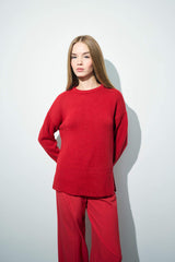 Oversize Loose Fit Crew Neck Knit Sweater