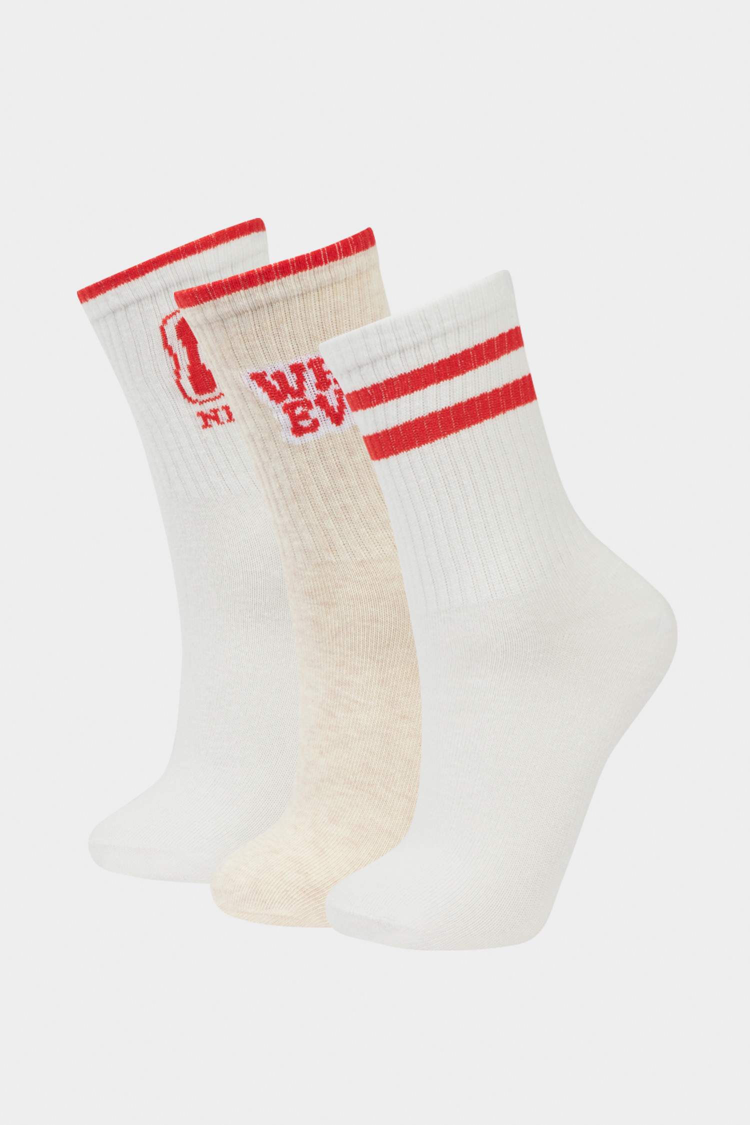 Womens Comfortable Elasticated 3-Pack Cotton Long Socks