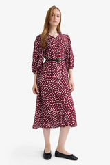 Relax Fit V-Neck Polka Dot Short-Sleeve Dress