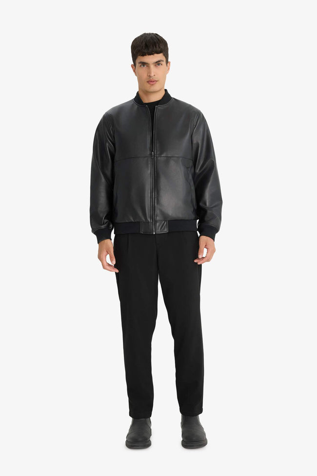 Regular Fit Faux Leather Jacket Main Image