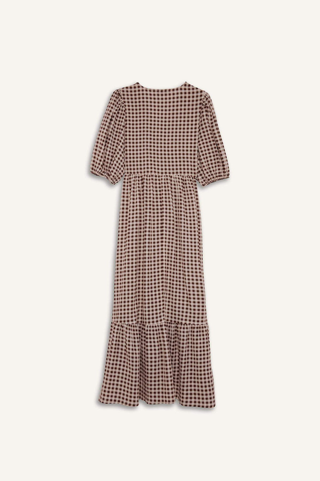 V-Neck Printed Wowen Fabrics Midi Dress