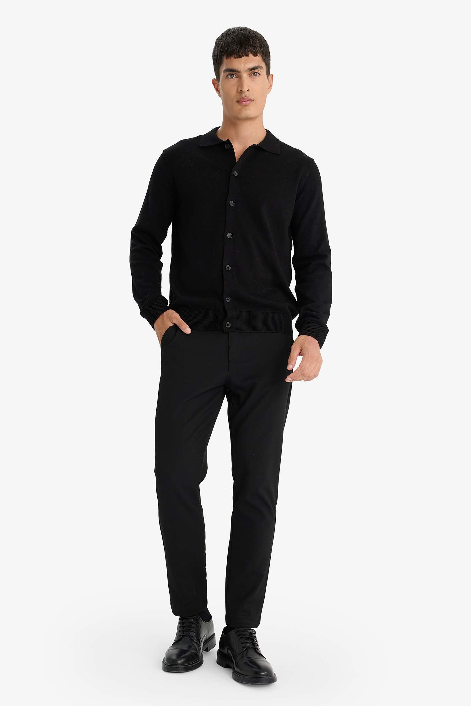 100% Cotton Standard Fit Polo Collar Knitwear Cardigan