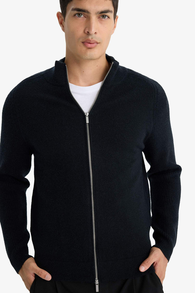 Standard Fit Half Turtleneck Knitwear Cardigan Hover Image