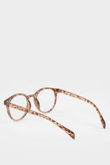 Unisex Blue Lens Leopard Pattern Framed Reading Glasses