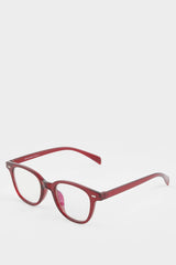 Unisex Blue Lens Brown-Framed Reading Glasses