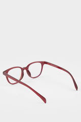 Unisex Blue Lens Brown-Framed Reading Glasses