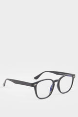 Unisex Blue Lens Black Frame Reading Glasses