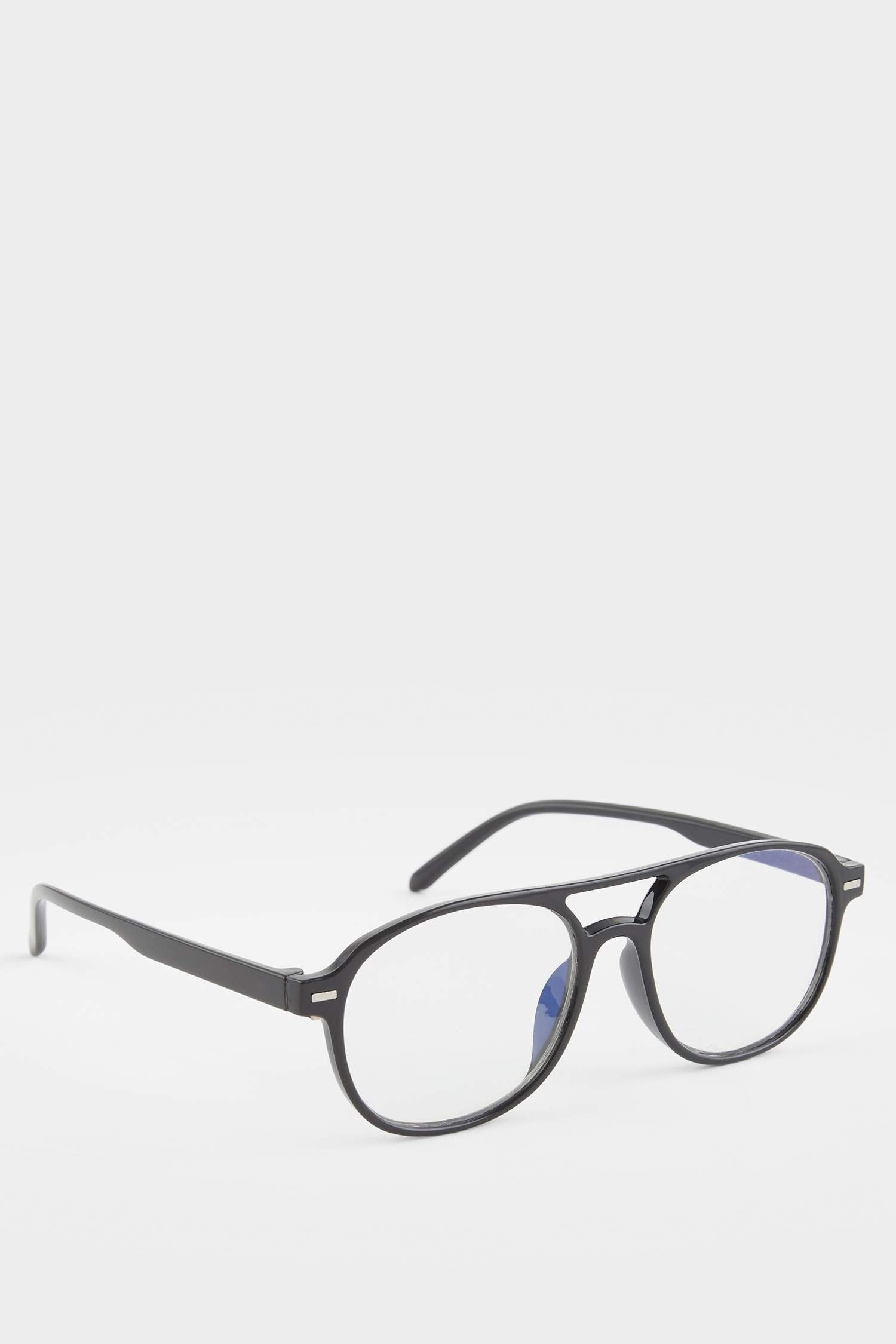 Unisex Blue Lens Black Frame Reading Glasses