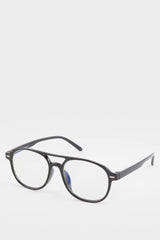 Unisex Blue Lens Black Frame Reading Glasses