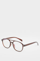 Unisex Blue Lens Burgundy Framed Reading Glasses