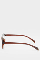 Unisex Blue Lens Burgundy Framed Reading Glasses