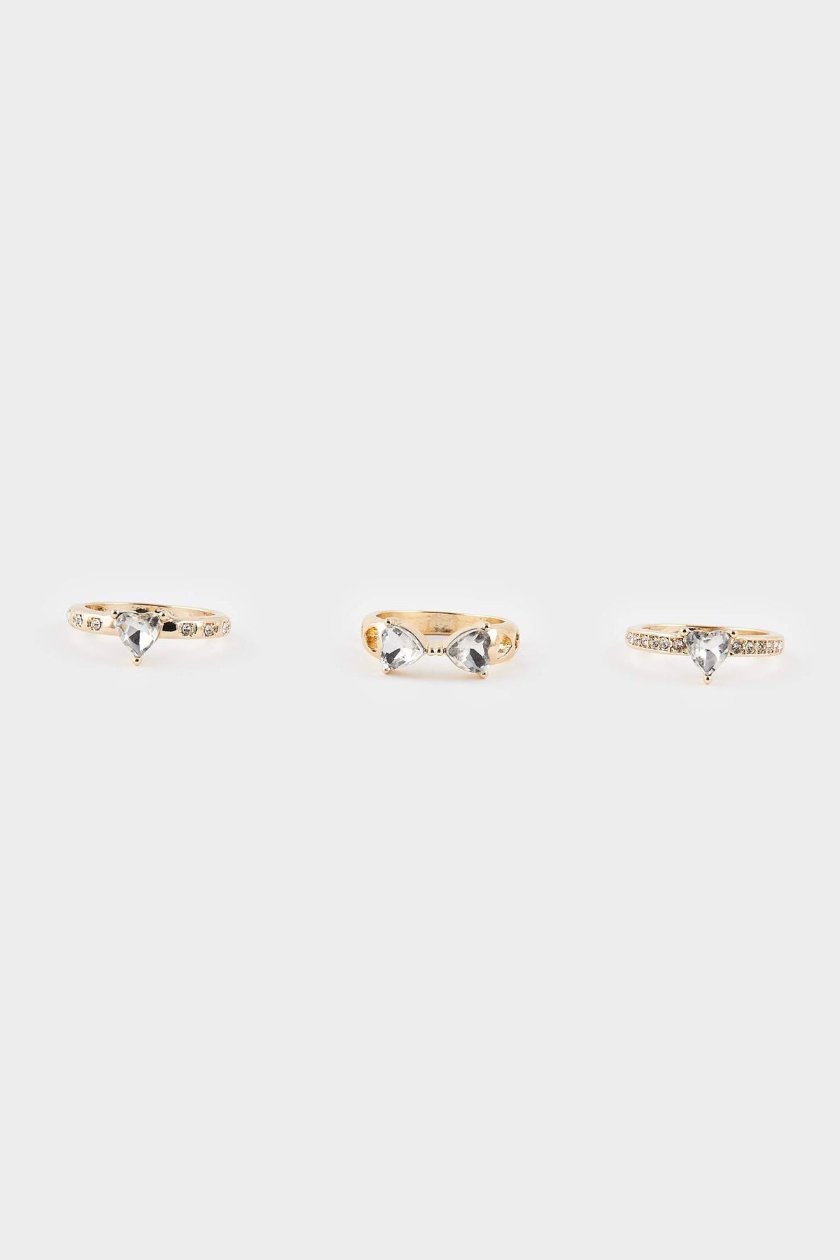 Women 3-Piece Stone Gold Ring