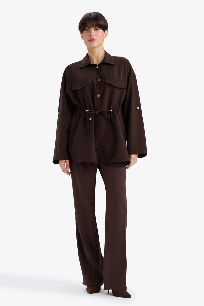 Regular Fit Tencel Jacket with Elastic Waistband Main Image