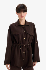 Regular Fit Tencel Jacket with Elastic Waistband