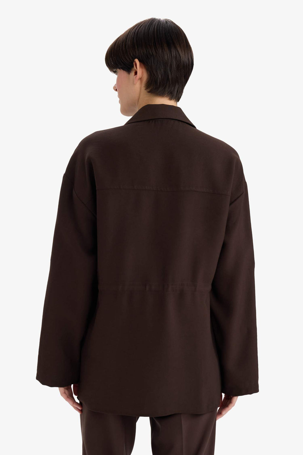 Regular Fit Tencel Jacket with Elastic Waistband