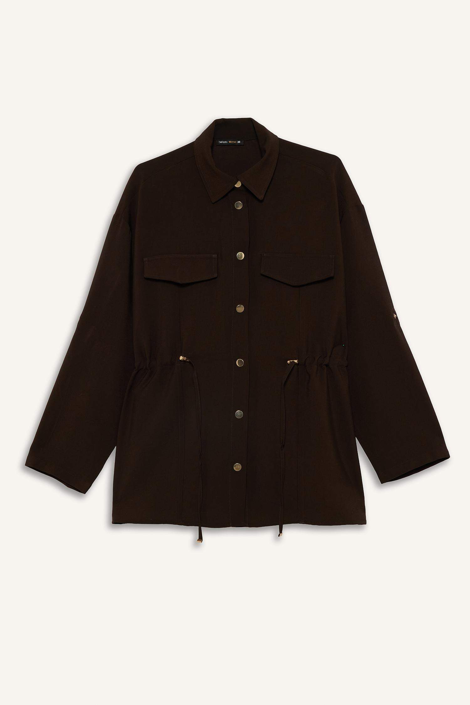 Regular Fit Tencel Jacket with Elastic Waistband