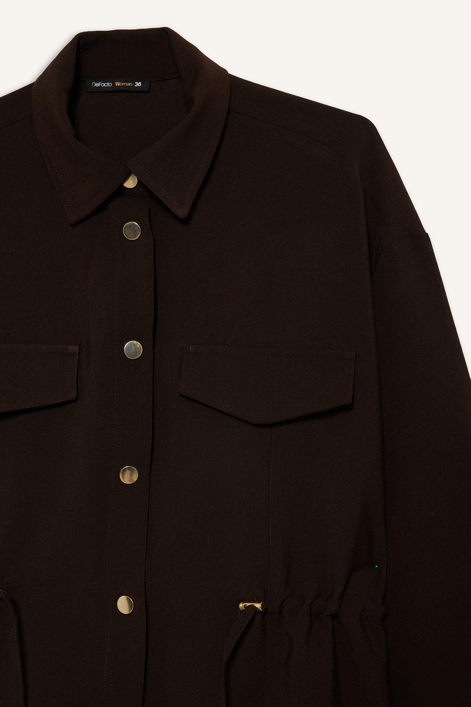 Regular Fit Tencel Jacket with Elastic Waistband