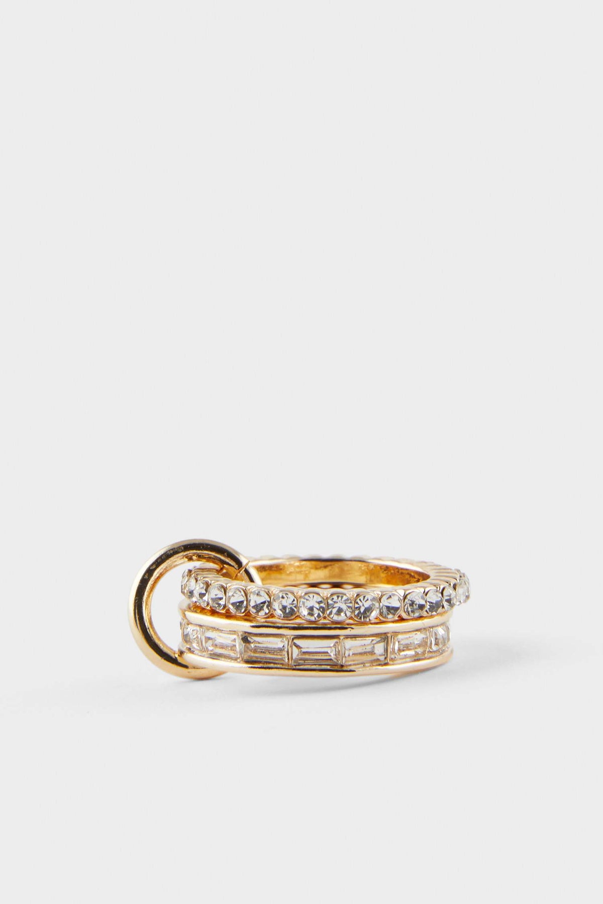 Women Triple Stone Gold Ring