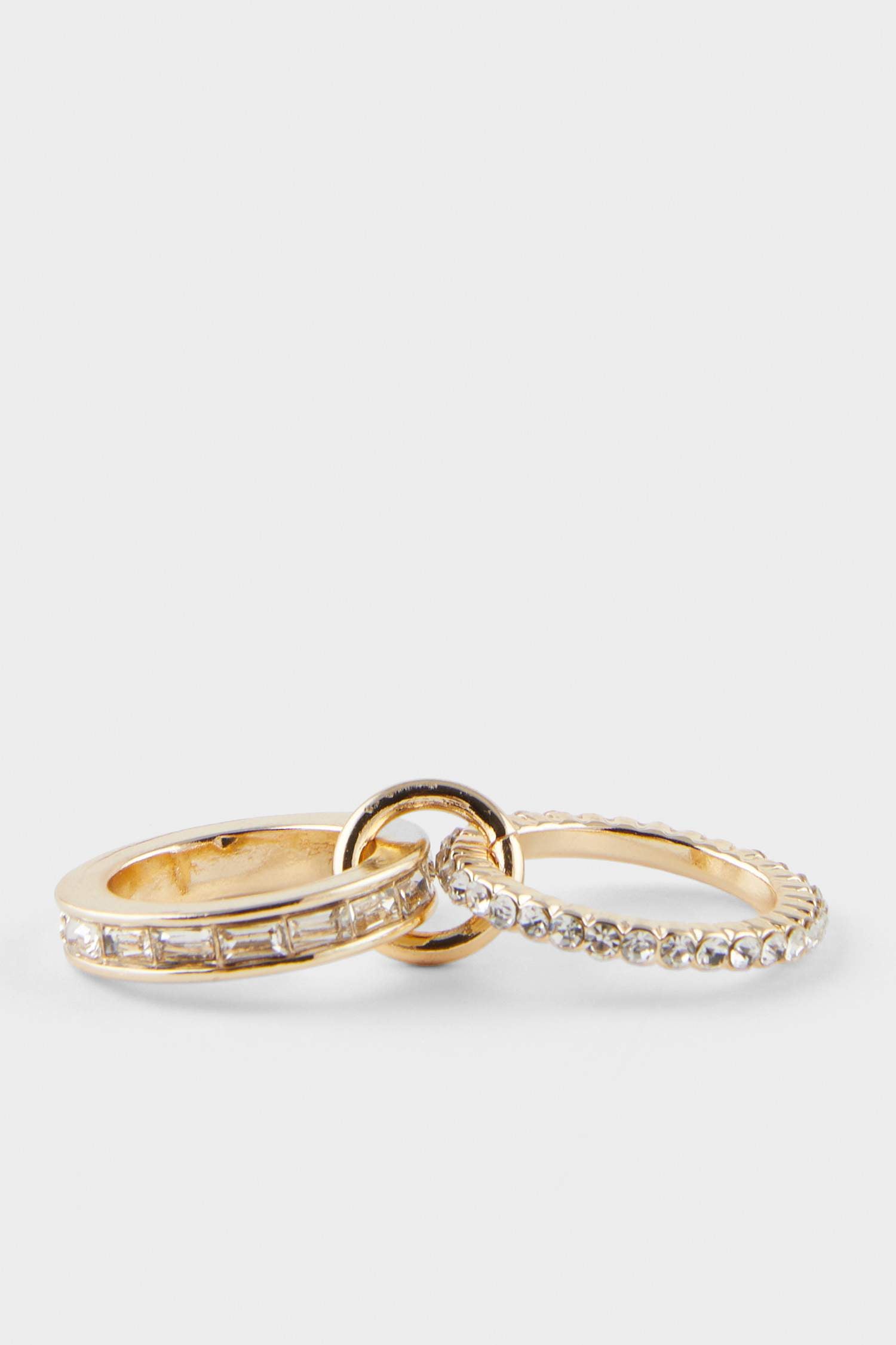 Women Triple Stone Gold Ring