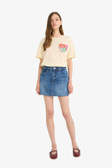 Oversize Wide Mold Crew Neck Back Printed Short Sleeve T-Shirt