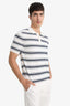 Striped Knit Short Sleeve Polo Shirt