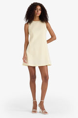 Crew Neck Linen Look Sleeveless Mini Dress