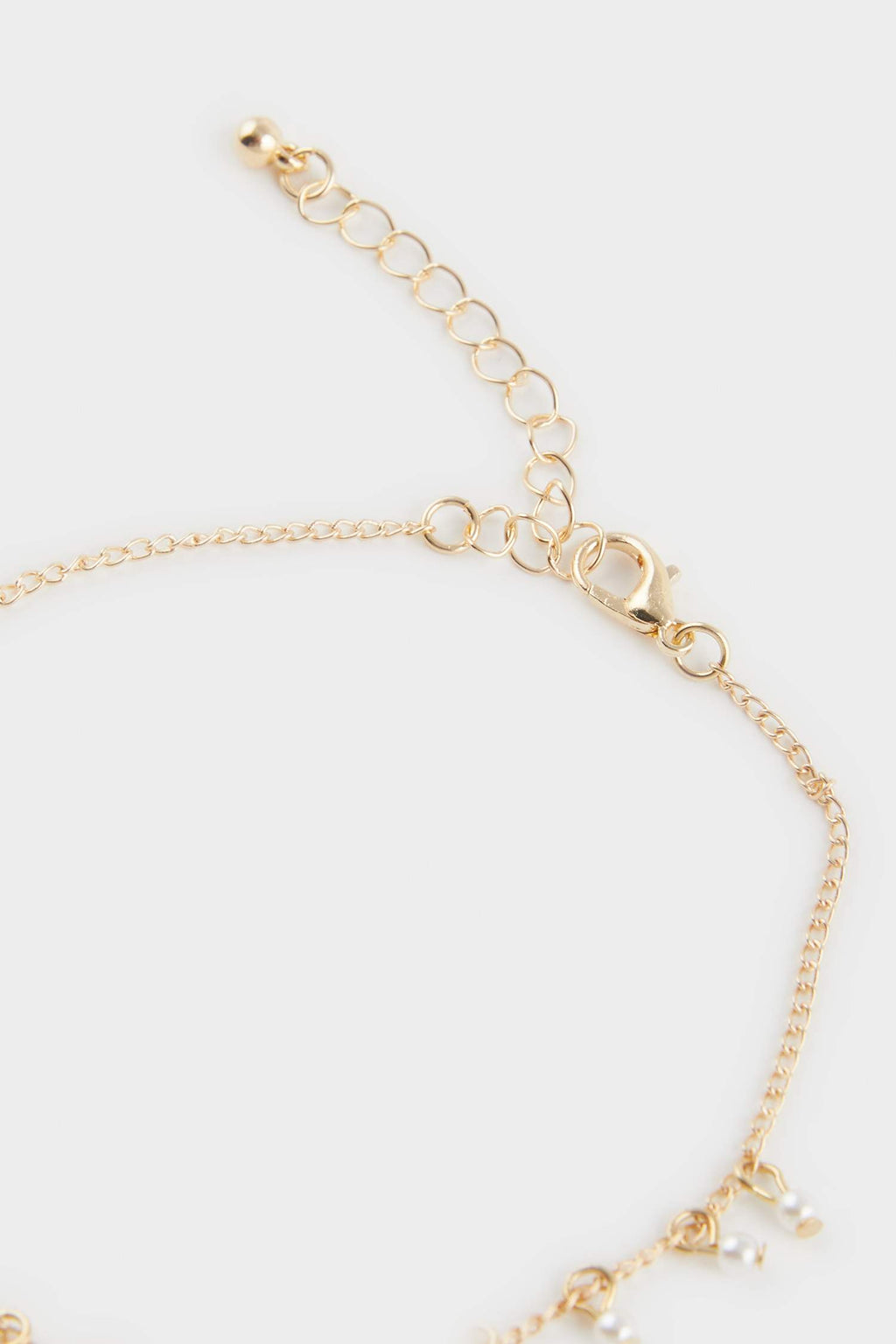 Women's 3-Piece Pearl Gold Anklet