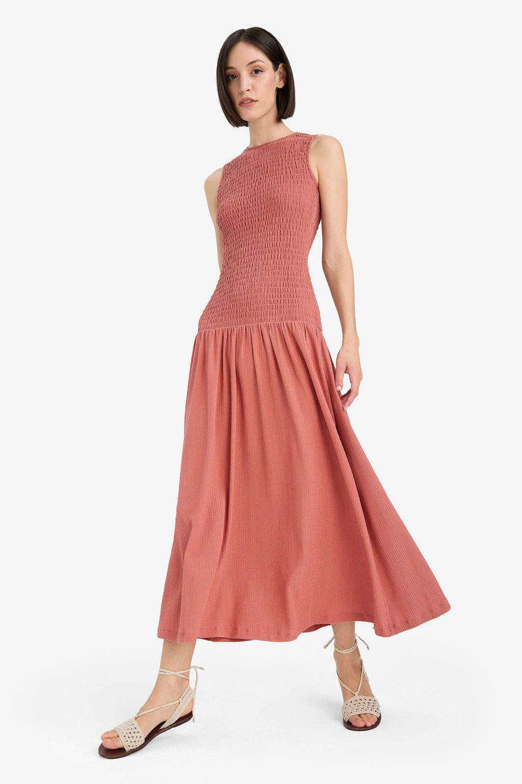 Crew Neck Midi Dress