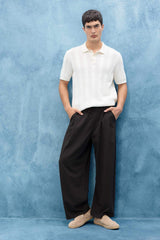 100% Cotton Polo Neck Short Sleeve Knit T-Shirt