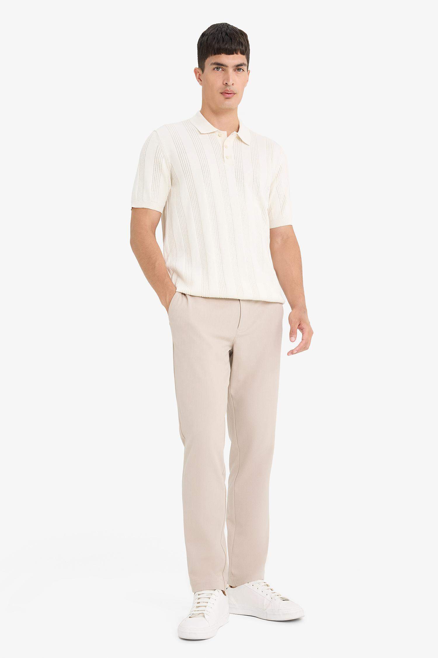 100% Cotton Polo Neck Short Sleeve Knit T-Shirt