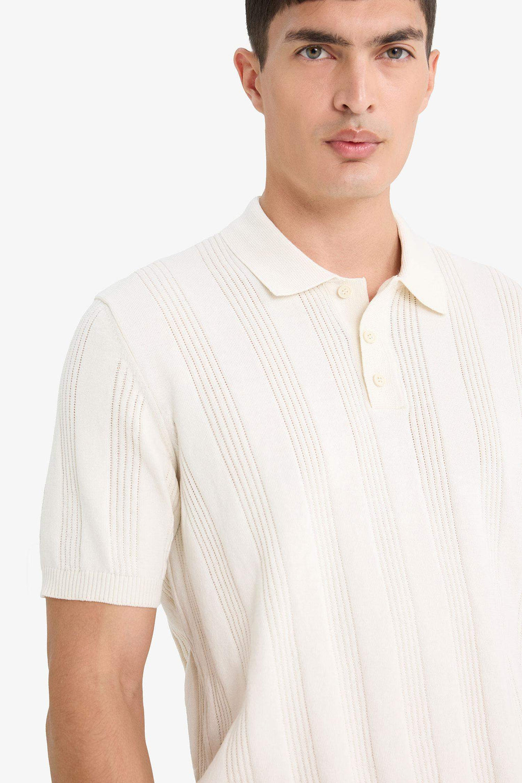 100% Cotton Polo Neck Short Sleeve Knit T-Shirt