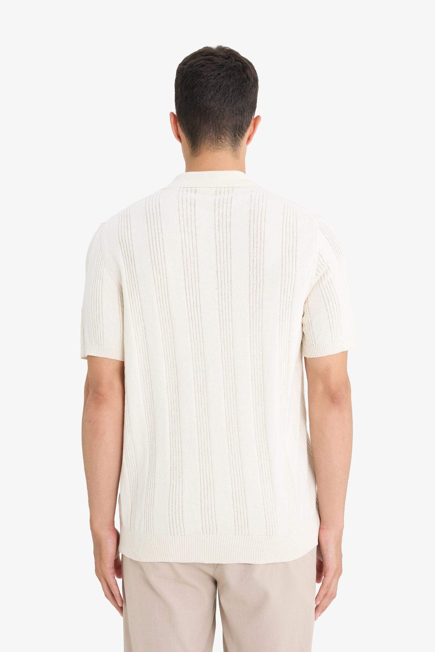 100% Cotton Polo Neck Short Sleeve Knit T-Shirt